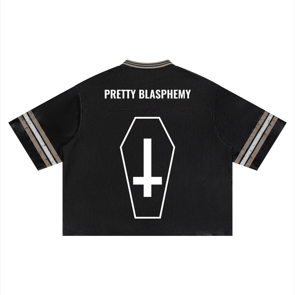 prettyblasphemy,insignia,invertedcross,cross,religion,religious,soccer,jersey,sports