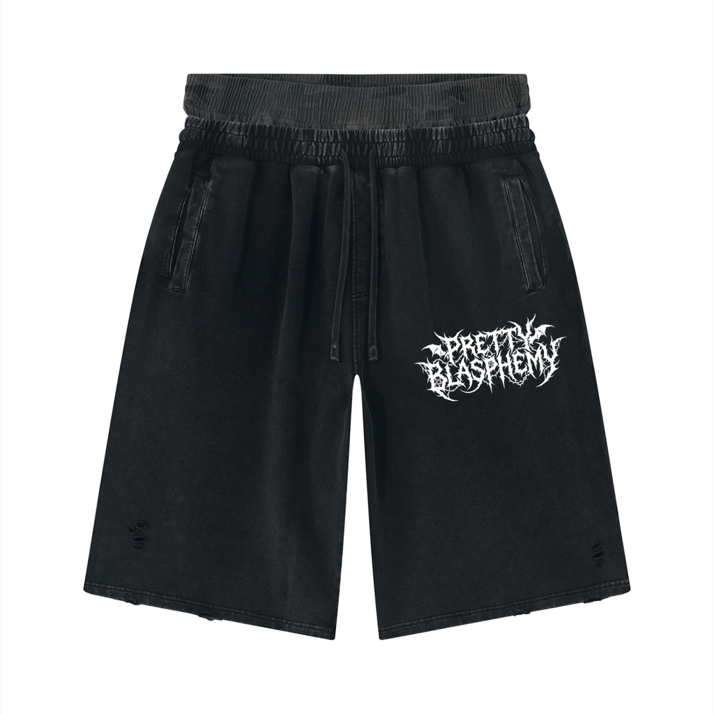 prettyblasphemy,blasphemy,shorts,distressed,streetwear,hypebeast